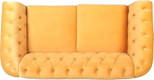 Miniatura 80 de Sofá Chesterfield de terciopelo, sofá tapizado clásico capitoné, moderno de 3 plazas, muebles largos con respaldo copetudo para sala de estar y