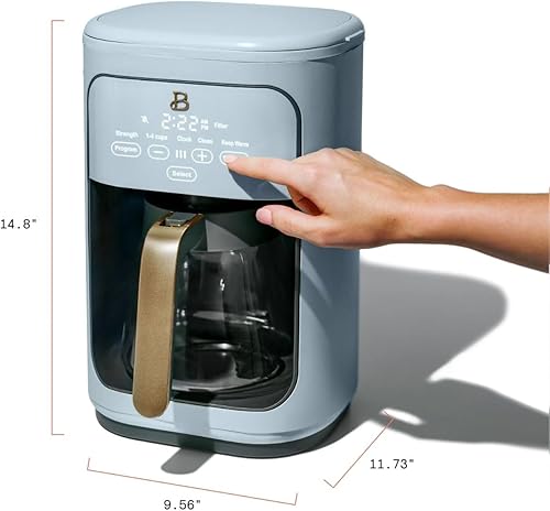 Miniatura 6 de Hermosa cafetera programable de 14 tazas, pantalla táctil, 1200 W, control de fuerza de preparación, mantener el calor, pausar y servir, jarra