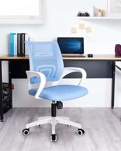 Miniatura 7 de NEO CHAIR Silla de escritorio para computadora de oficina, para juegos, cojín ergonómico de respaldo medio, soporte lumbar con ruedas, cómodo
