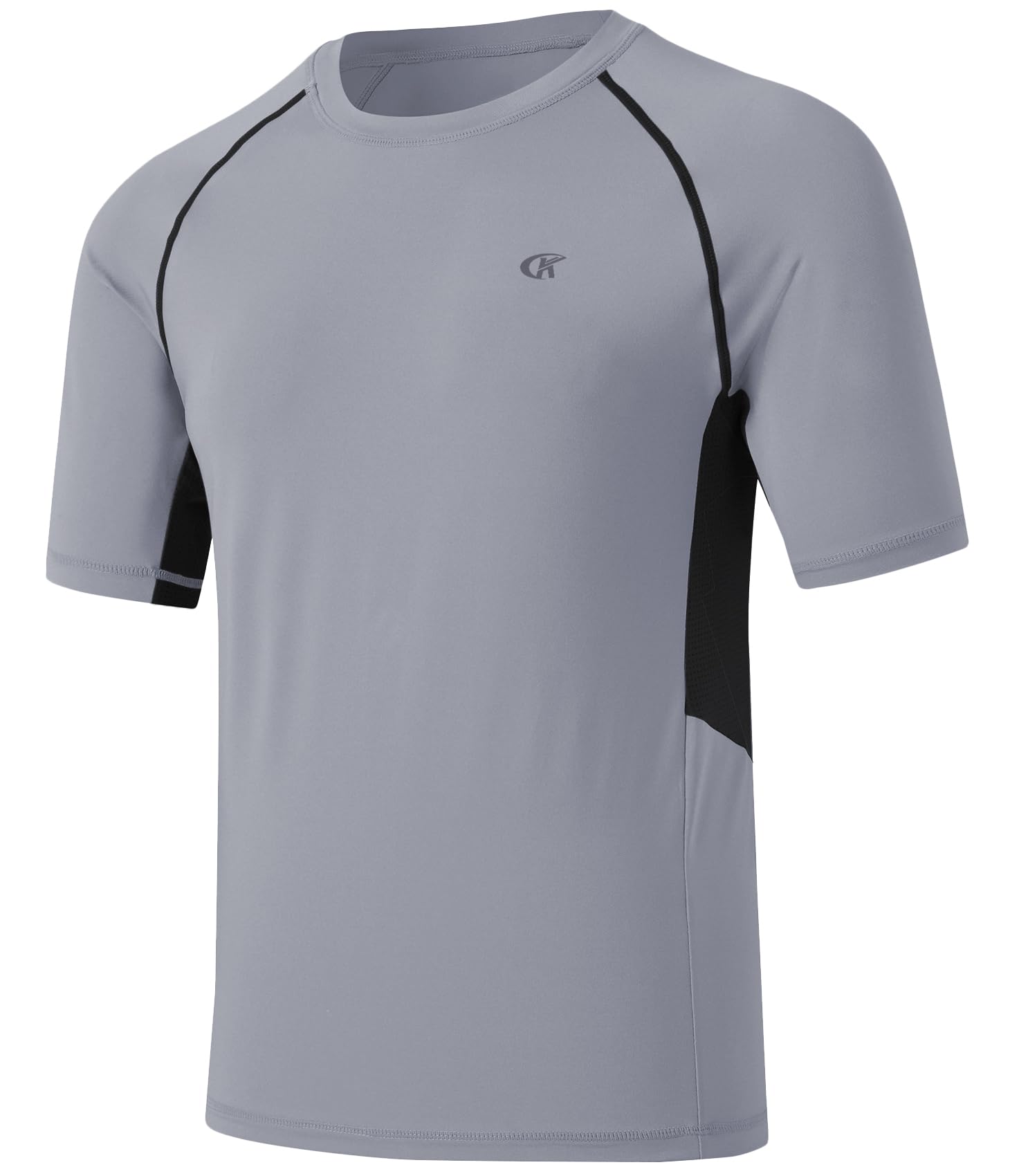 Huayuzh Herren UV Shirt Rashguard T-Shirt Schwimm Shirt Schnelltrocknend Leicht Atmungsaktiv Surfen Angeln Wandern Top