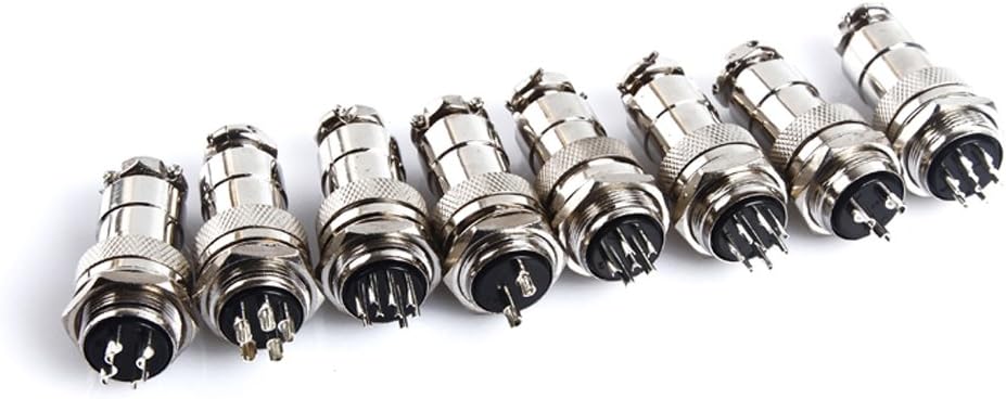 10 Sets/Kits 8 PIN 20mm GX20-8 Screw Aviation Connector Plug The Aviation Plug Cable Connector Regular Plug and Socket