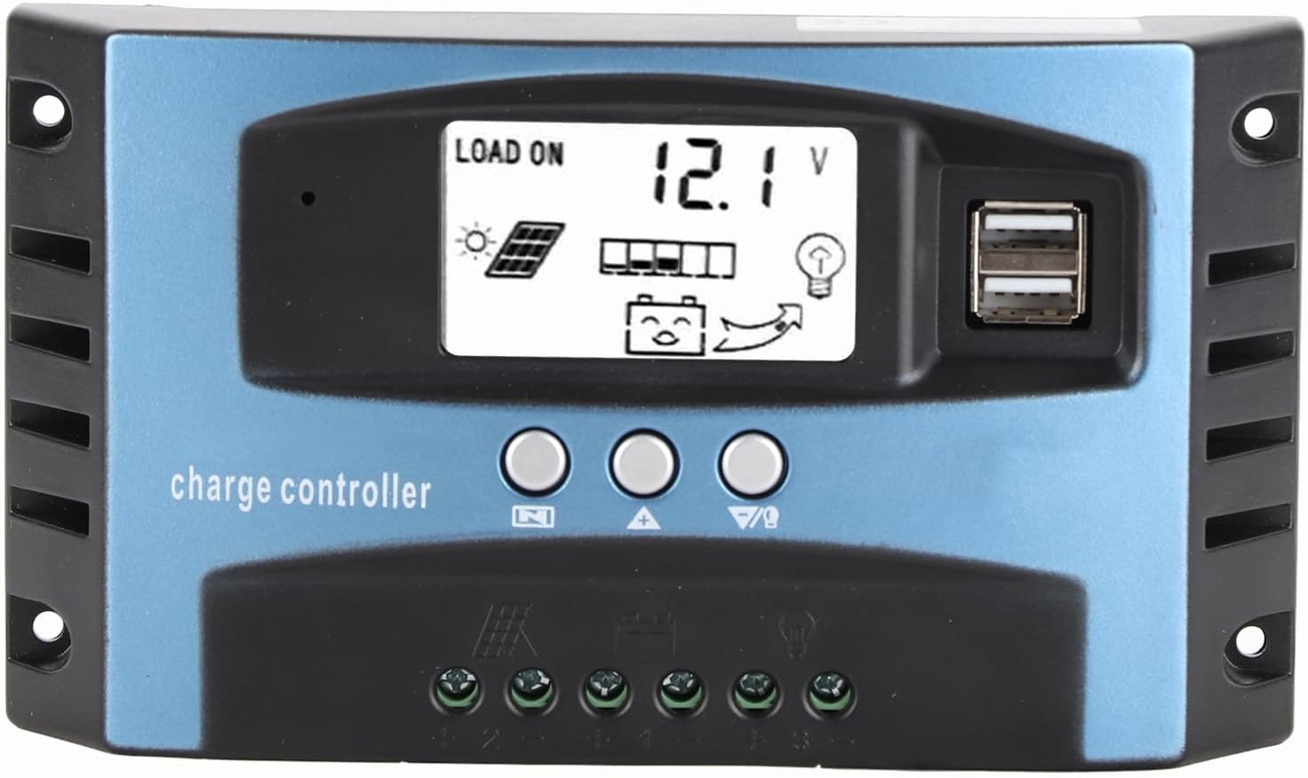 MPPT Solar Charge Controller 100A, 12V/24V Auto, LCD Display, Compatible with LiFePO4/AGM/Gel Batteries, for RV/Boat/Off-Grid Solar Systems