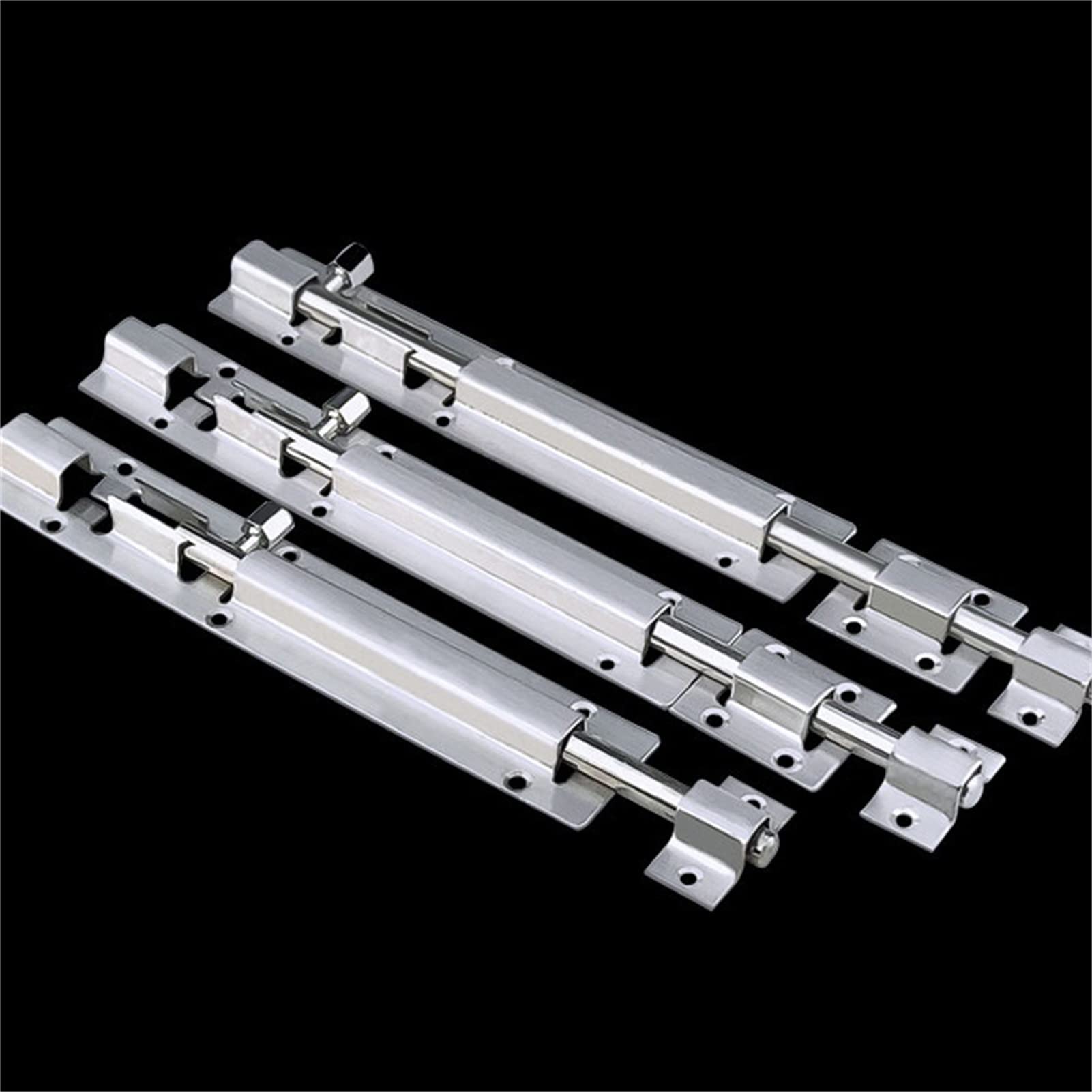 Cerradura for Puerta corredera, pestillo de Seguridad, 4 Pernos deslizantes, con Tornillos. Acero Inoxidable Estilo Retro for Puertas baño, Vallas y cobertizos(4 in)