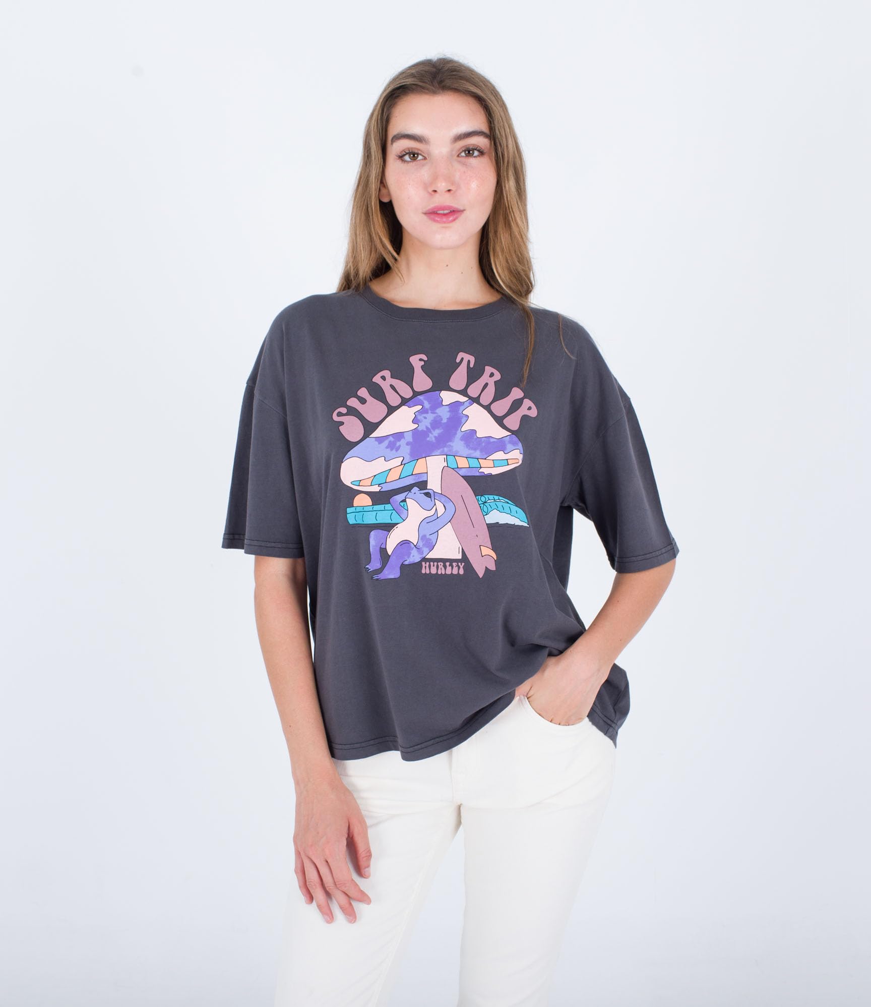 Hurley Short Sleeves T-Shirt Women - Surf Trip Boyfriend Black