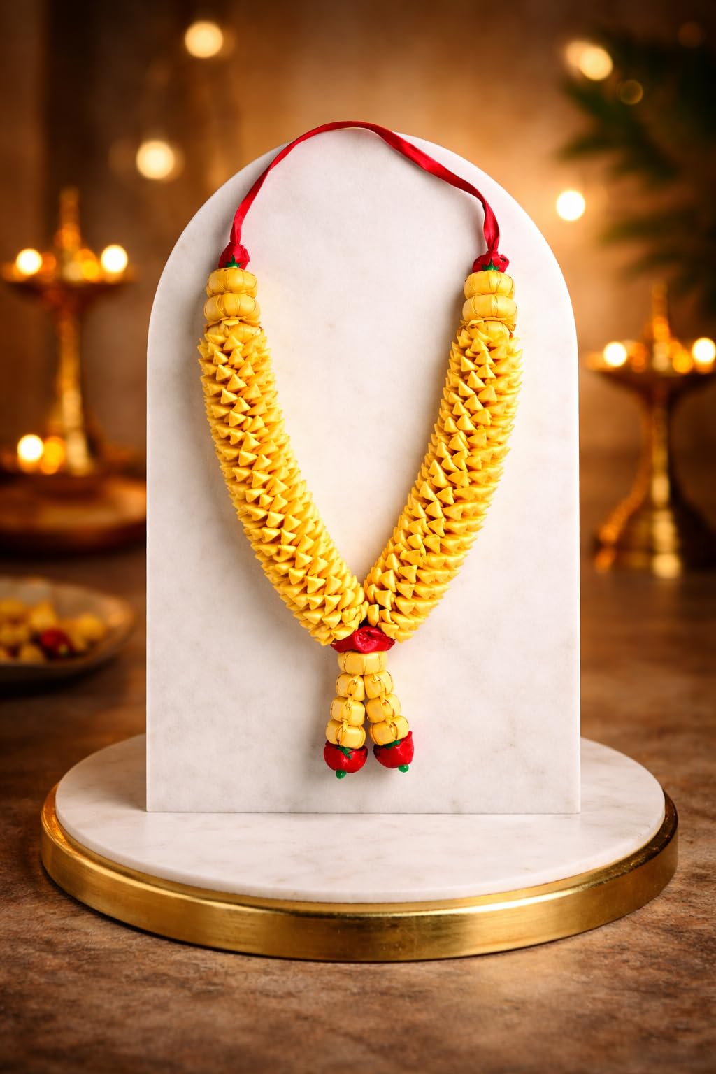 Sandalwood Photo Frame Garland - Haar Mala for Pooja -1 Sandalwood Photo Frame Garland - Haar Mala for Pooja -1