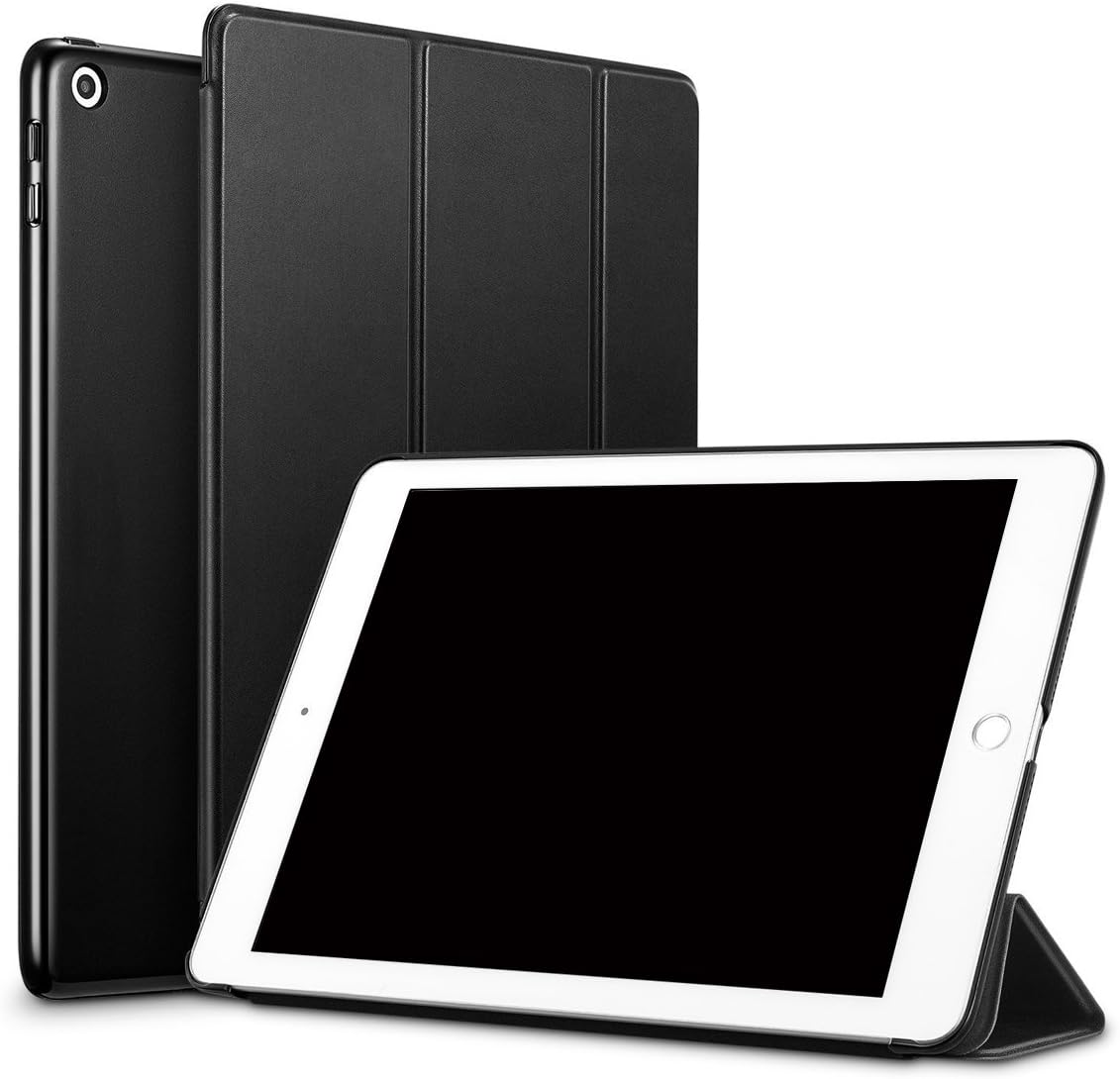 iPad 9.7 2018/2017 Case, Lightweight Smart Case Trifold Stand with Auto Sleep/Wake Function, Microfiber Lining, Hard Back Cover for the Apple iPad 9.7-inch,Black