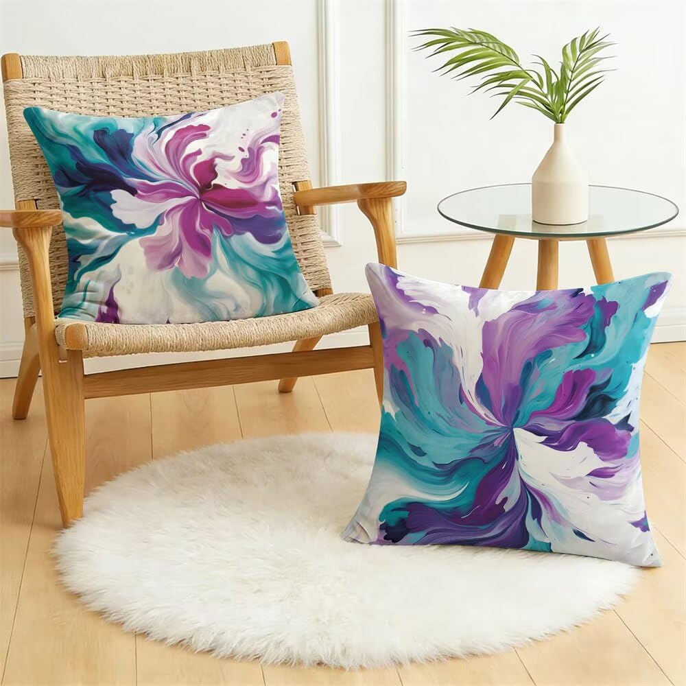 Aksamitna poszewka na poduszkę 60 x 60 cm, zestaw 2 szt., poduszki dekoracyjne, abstrakcyjne, skandynawskie, dekoracyjne, kolorowe poduszki na sofę, sofę, krzesło, łóżko (IU173)