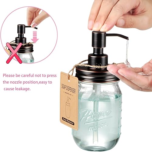 Miniatura 2 de Amolliar Mason Jar - Juego de accesorios de baño de 4 piezas, dispensador de jabón de loción y 2 soportes Qtip y soporte para cepillos de dientes,