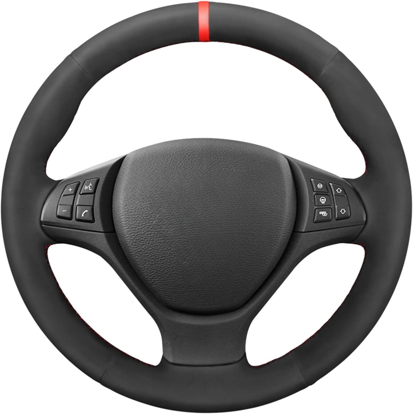 MEWANT Leather Steering Wheel Cover for BMW X5 E70 (M Sport) 2006-2013 / M50d 2012-2013 / X6 E71 (M Sport) 2009-2014 / M50d 2012-2014 /X5 M E70 2010-2013 /X6 M E71 2009-2014. /X6 Steering Wheel Cover
