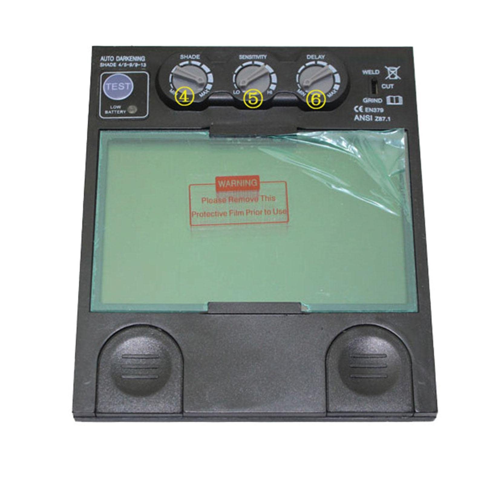 Tapa de soldador de oscurecimiento automático de energía solar, pantalla de filtro de lente de molienda para tapa de soldadura con sensibilidad