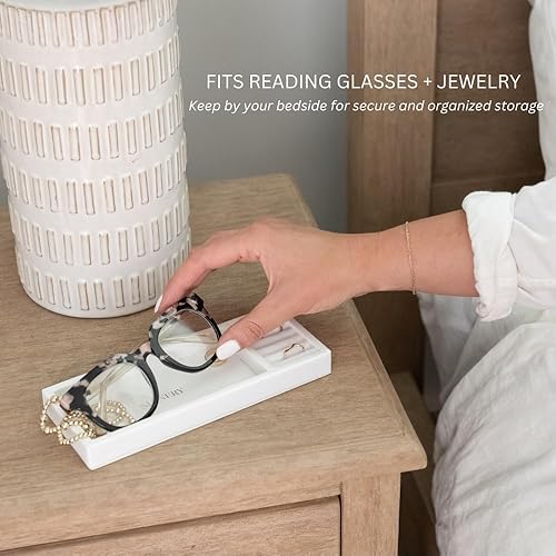 Miniatura 4 de Shinery Bandeja de joyería, organizador para tocador y mesita de noche, decoración estética de habitación, soporte para aretes, cuenco para llaves