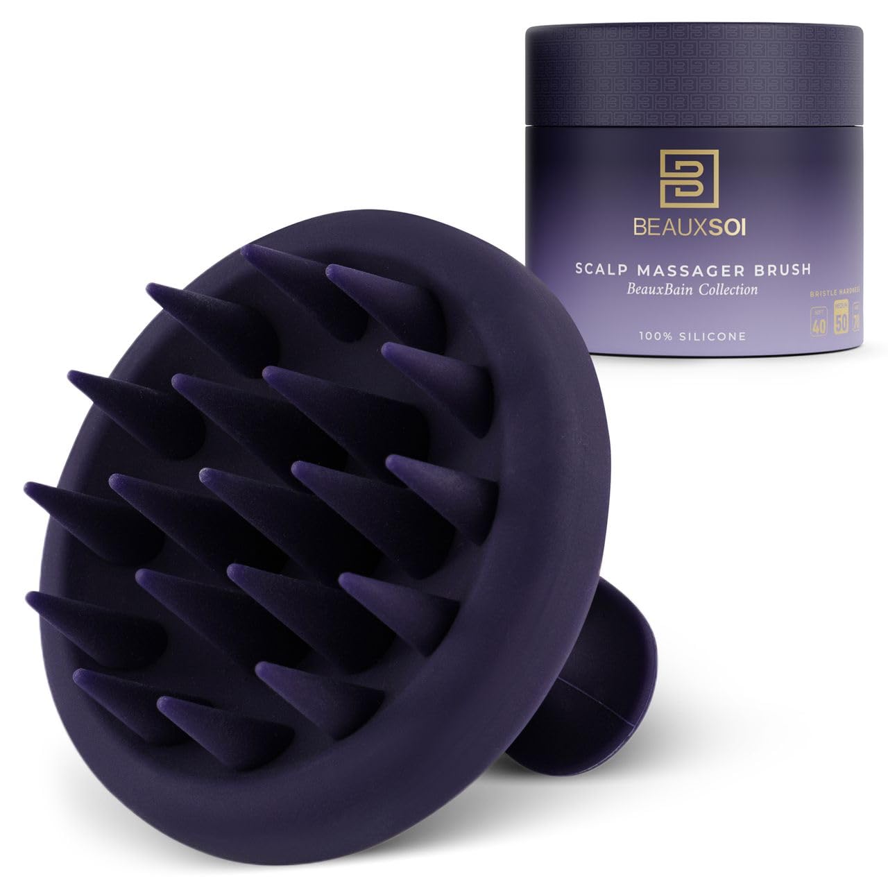 Silicone Shampoo Brush & Scalp Exfoliator - Hair Massager for Growth, Scalp Scrubber & Dandruff Brush (Medium)