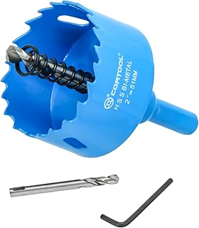 2 Inch Hole Saw with Arbor for Metal and Wood Cutting, Bi-Metal Hole Cutter, 2" Hole Saw Kit for Drywall, Wood, PVC Boards, Fiberglass and Vent Pipes