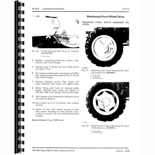 Miniatura 2 de Nuevo manual de servicio de 3 volúmenes para John Deere compatible con tractor JD modelo 2140