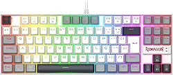 Teclado Mecânico Gamer Redragon Kumara RGB Branco, Preto e Cinza Switch Marrom TKL K552WGL-RGB PT-BROWN