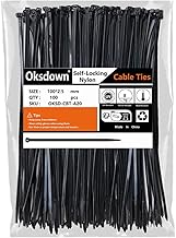 Oksdown Collier de Serrage en Nylon 100 mm × 2,5 mm Attache Câble Plastique Rilsan Serre Câbles Petit Format, Noir, Lot de 100 Pièces
