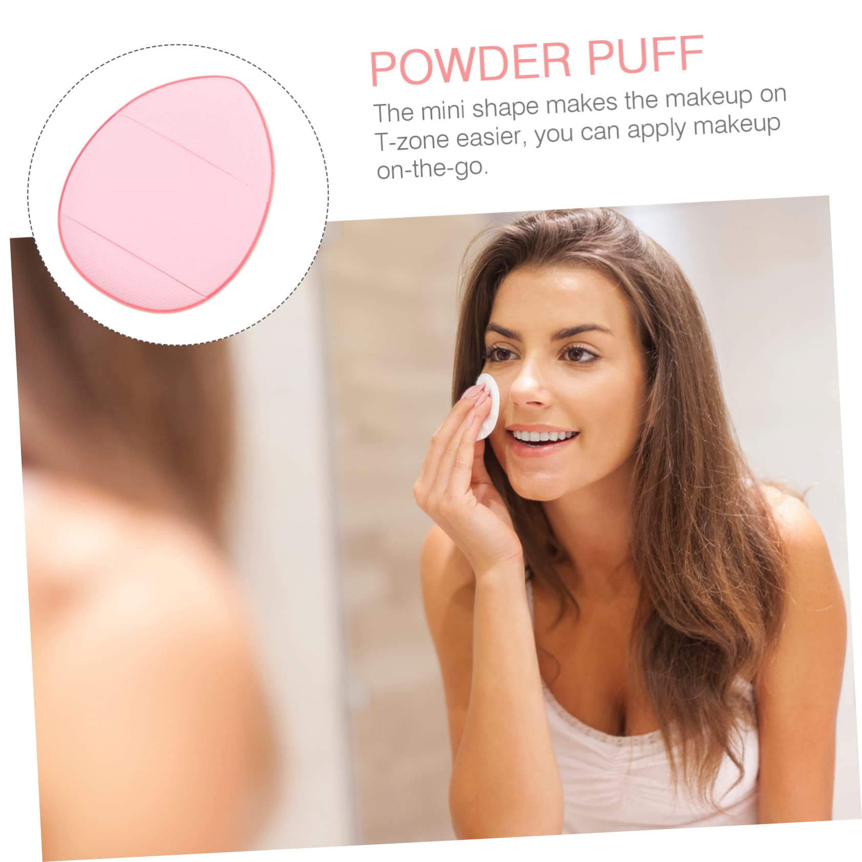 FRCOLOR 60pezzi Mini Spugne Per Trucco Puff Per Polvere Fissante Applicatore Per Viso Con Manico Per Uso Secco e Facile Trasporto