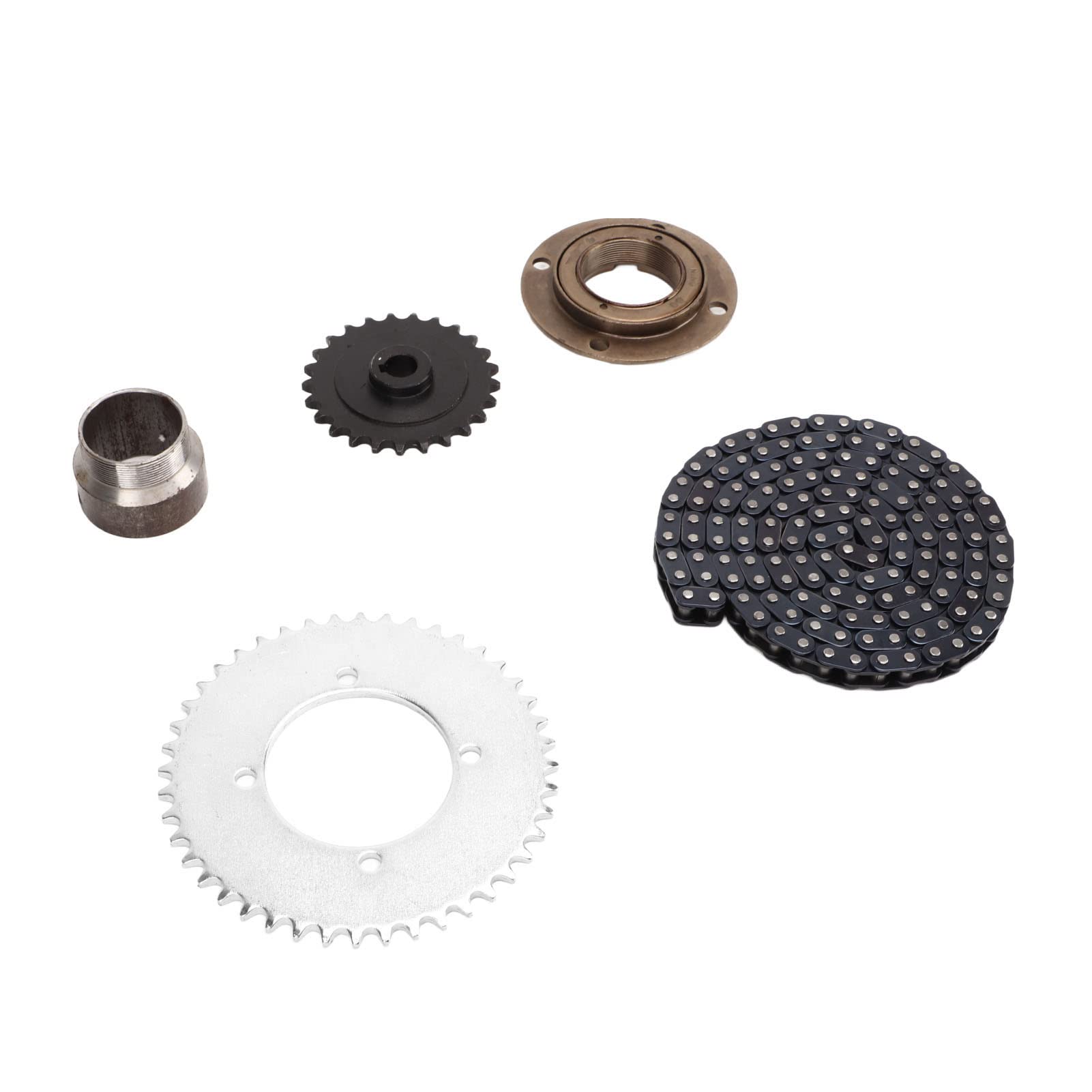 Combo de cadena y piñón de transmisión T8F, cadena de 146 eslabones con piñones de 44 y 25 dientes, volante sin dientes, conector para triciclos, scooters, bicicletas, cuatriciclos