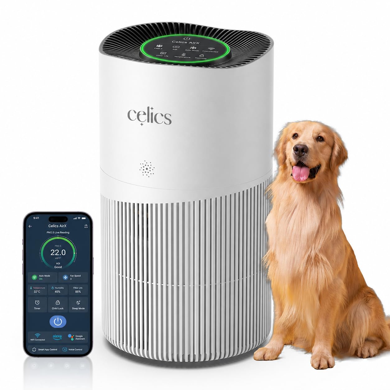AirX Smart Air Purifier for Home, Office & Large Rooms Up to 2200 Sq Ft | Google Assistant & Alexa | Hepa-13 | Real Time AQI | WiFi | PM 2.5 | Quite Noise | 99.97% Germ Removal | SmartLife App-image-25