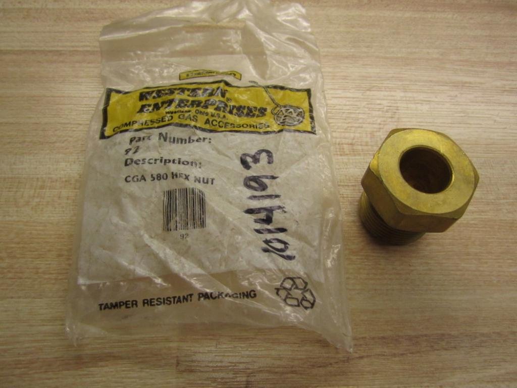 Western Enterprises 92 Regulator Inlet Nuts, Argon, Helium, Nitrogen