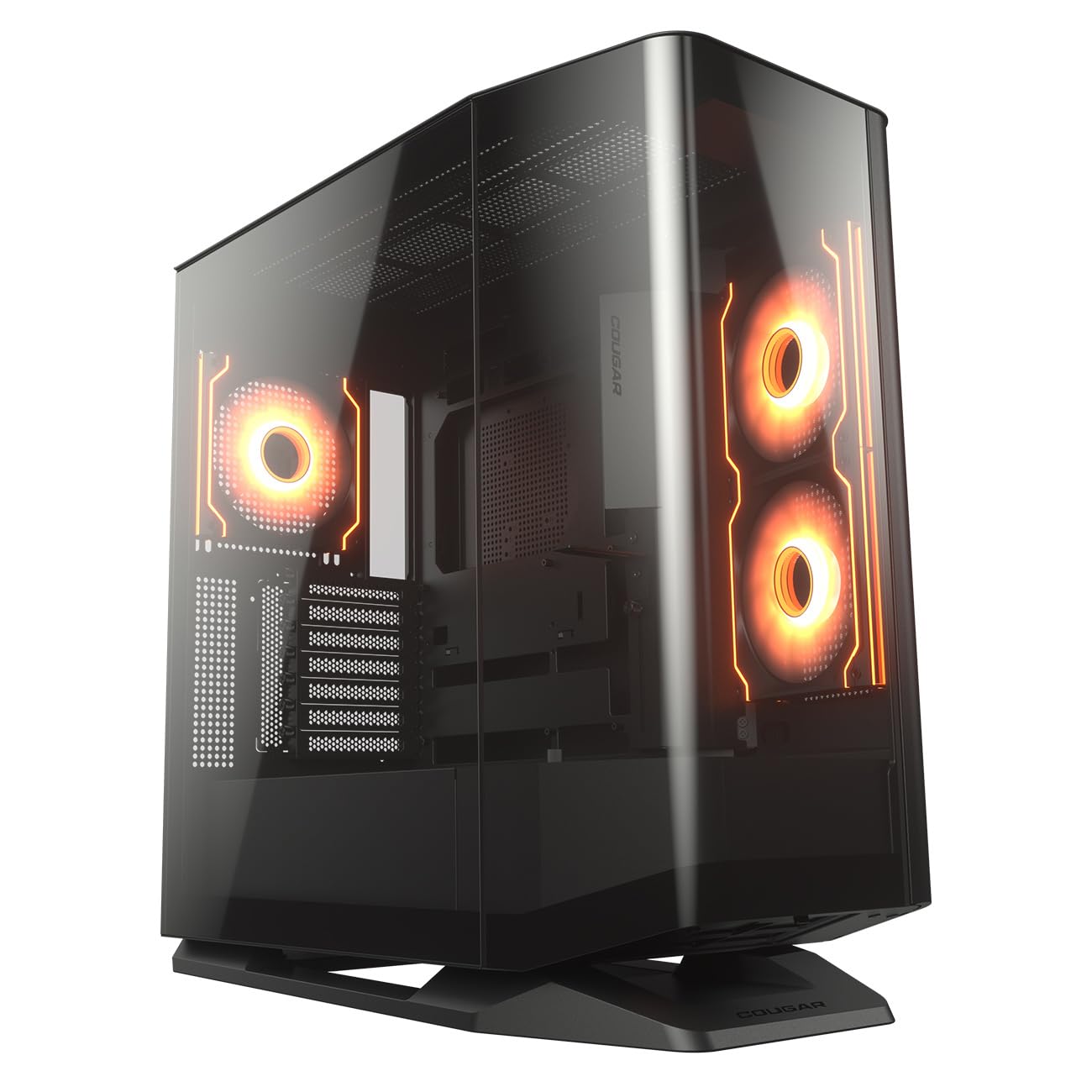 COUGAR FV270 RGB Mid Tower EATX/ATX PC Gaming Gehäuse mit gebogenem gehärtetem Glas – Schwarz RGB