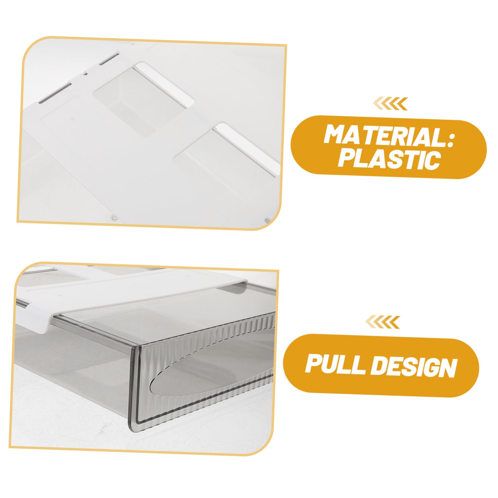 Organizer da Scrivania Cassetto Nascosto, 2 Pezzi, Bianco | Plastica Resistente, Grande Capienza, per Ufficio e Cassettiera, Montaggio senza Fori