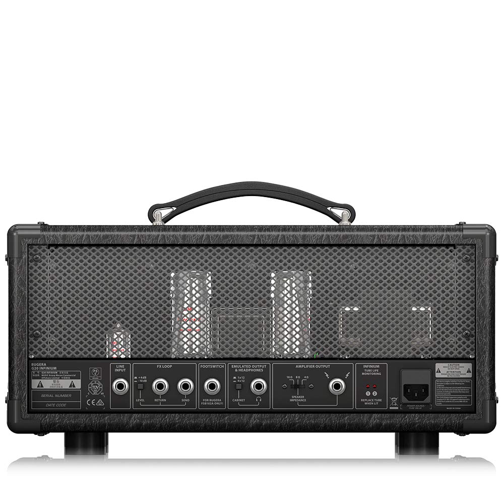 Bugera G20 INFINIUM 20 Watt Class-A Röhrenverstärkerkopf mit INFINIUM Tube Life Multiplier, MORPH EQ und Reverb