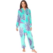 Purple Blue Starfish One-Piece Costumes Sleepwear, Warm Pajama Onesie for Unisex Adult