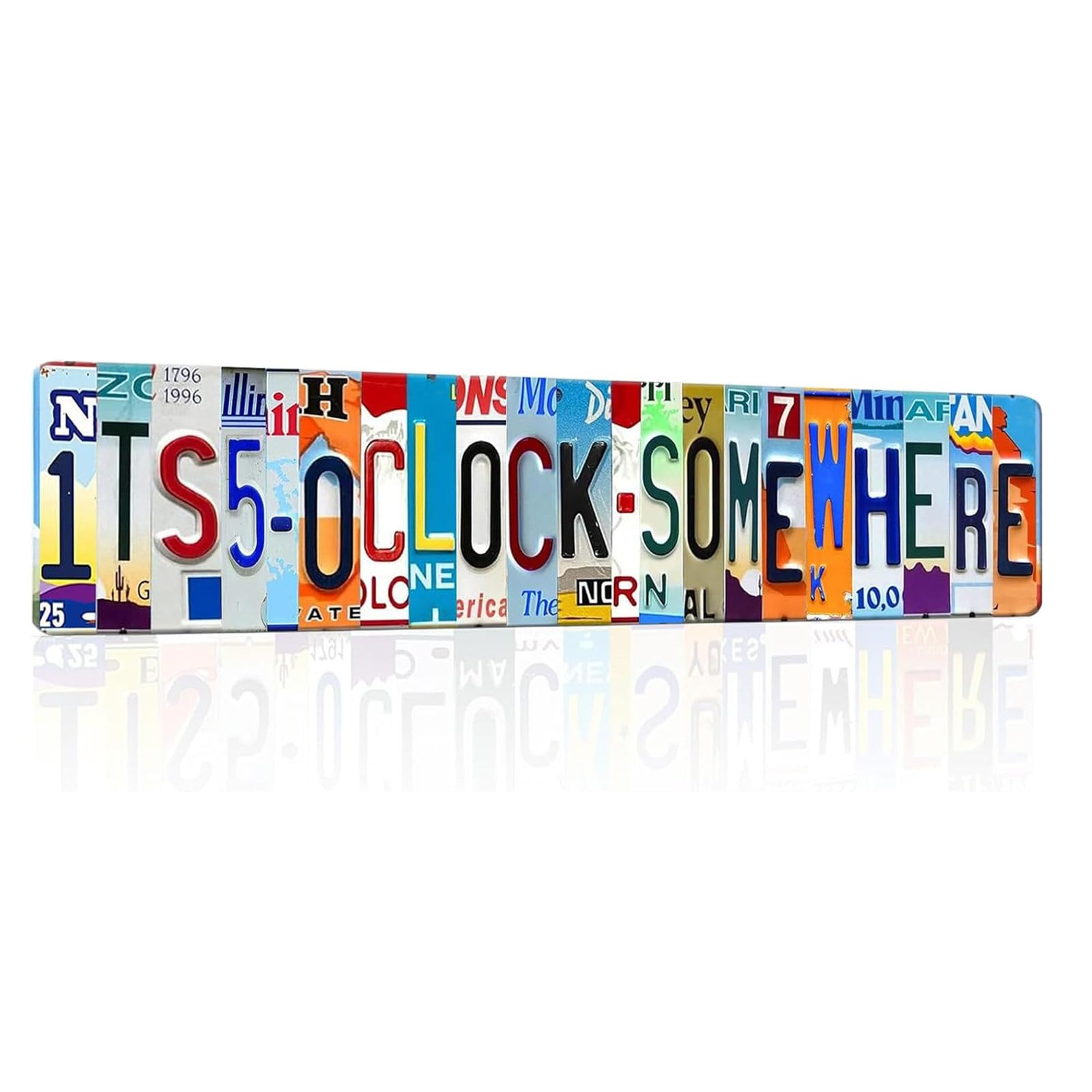 peiyeety Outdoor Bar Decor Its 5 O'clock Somewhere Sign Vintage Bar Signs For Home Bar Wall Accessories Patio Metal Signs Garage Tin Sign Funny Street Signs For Bedroom Decorations 16" x 4"