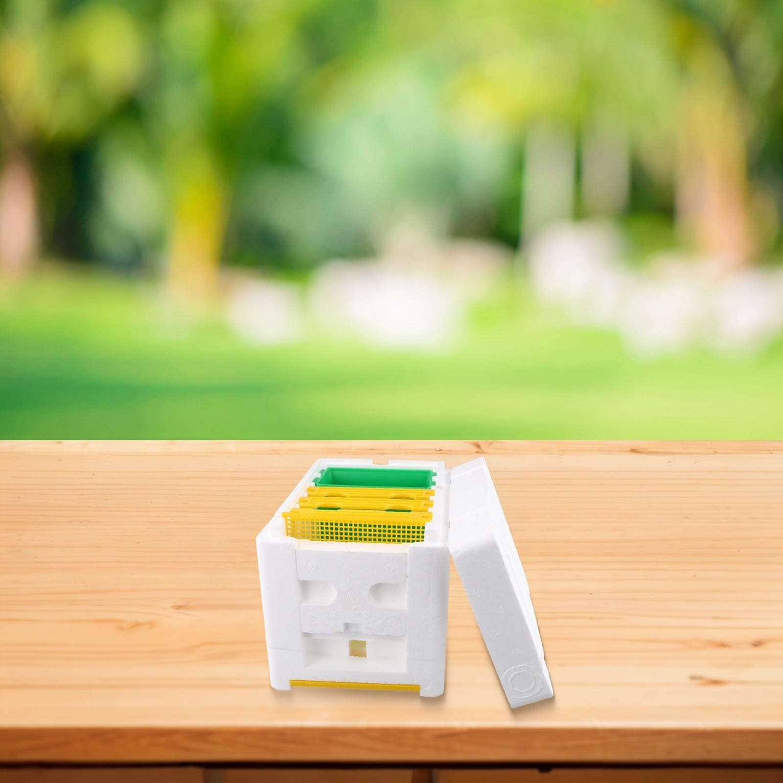 Queen Bee Paarungsbox für Mini Nucleus Hive, Foam Bee Breeding & Harvesting Tool, Portable Styropor Apiary Equipment for Garden Pollination