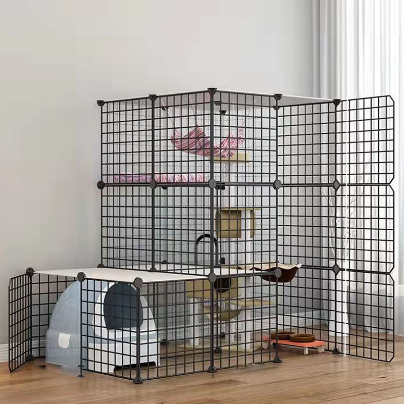 Enclos chat amovible 111x182cm avec portes pour intérieur