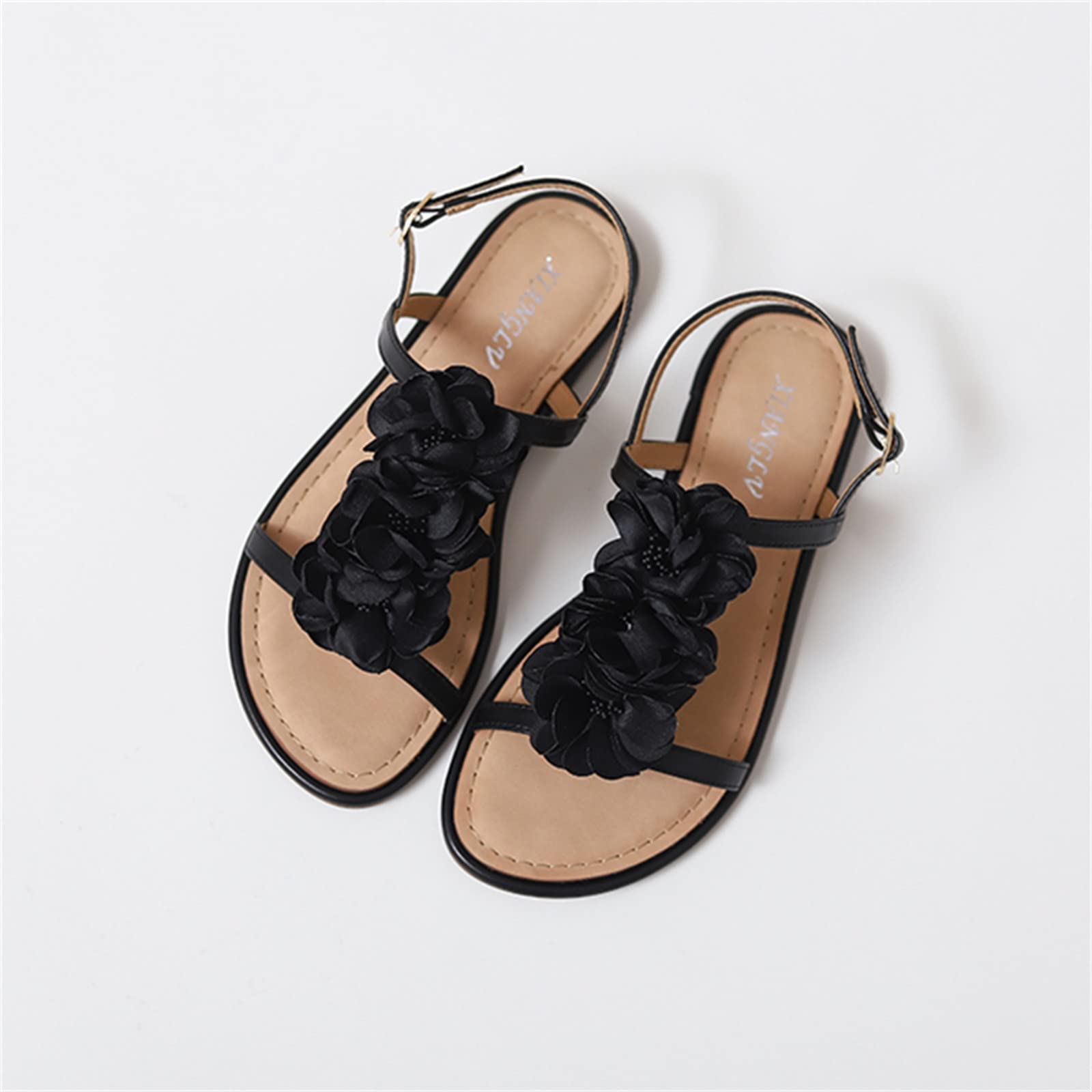 Sandali Comodi Donna Estivi Gioiello Estive Sandali da donna fondo piatto casual floreale tinta unita stile bohémien punta scarpe da spiaggia Estivi Comodi Sandals & Slides
