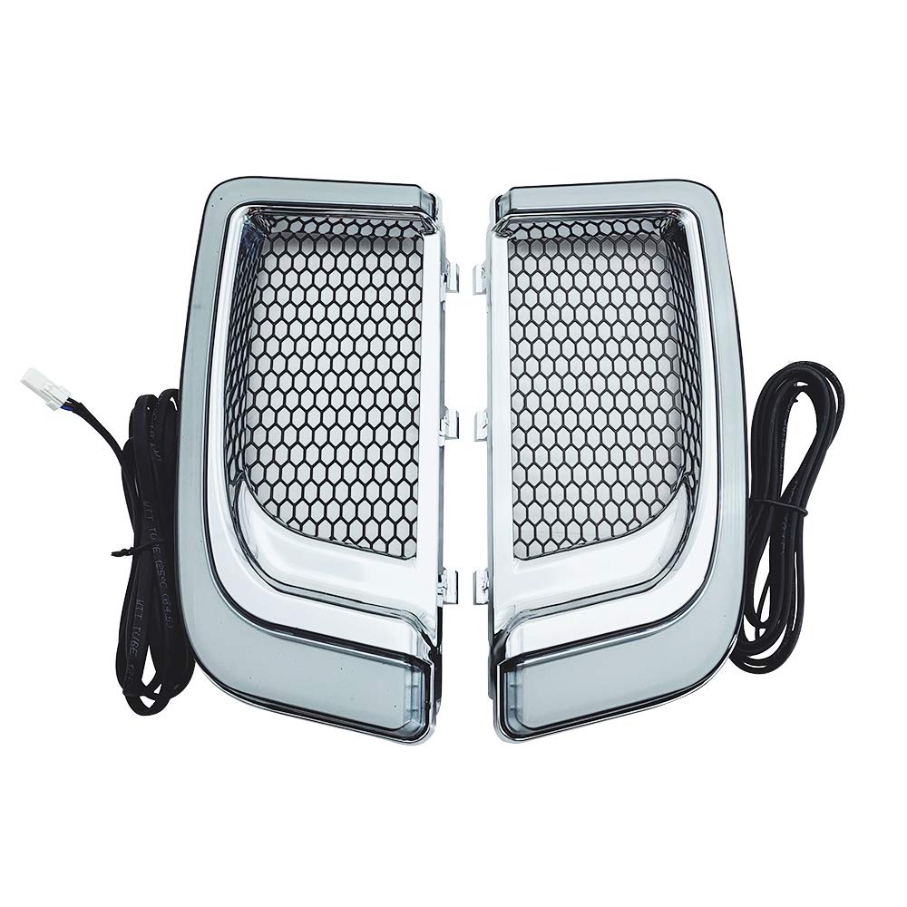 Harley LED Light Signal Fairing Lower Grills Lighting Accessories for Motorcycle Touring Models 2014-2020 (Chrome Design)