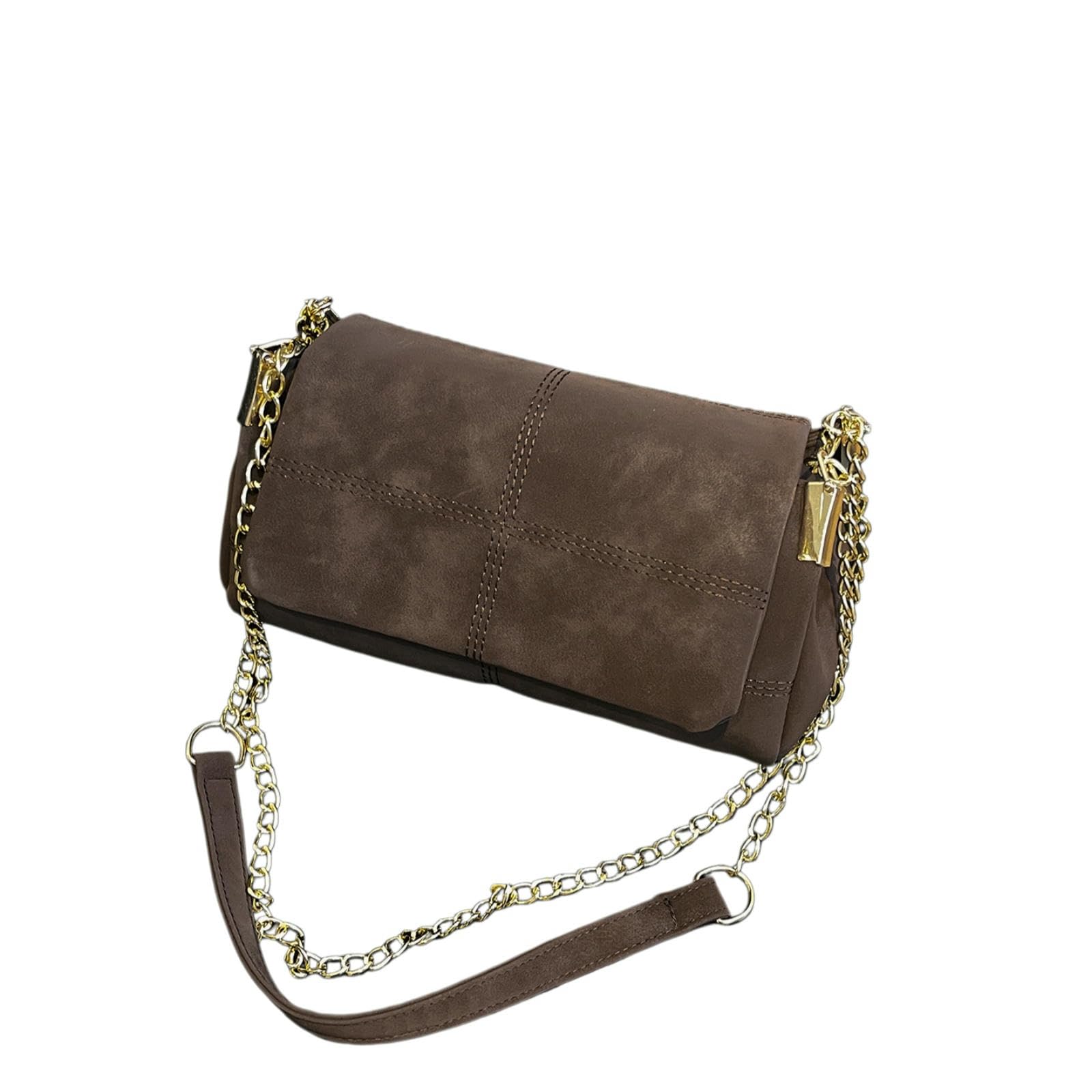 CYUCHENC crossbody bag Light Luxury Chain Fashionable And Versatile Simple Casual Texture One-shoulder Cross-body Handbag-coffee Color