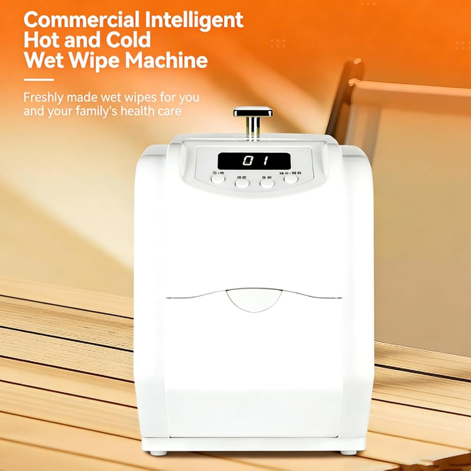 Dispensador y Calentador automático de Toallas de 220 V, Doble función de frío/Calor con Control Inteligente de Temperatura, Calentador de Toallas Desechables (A)