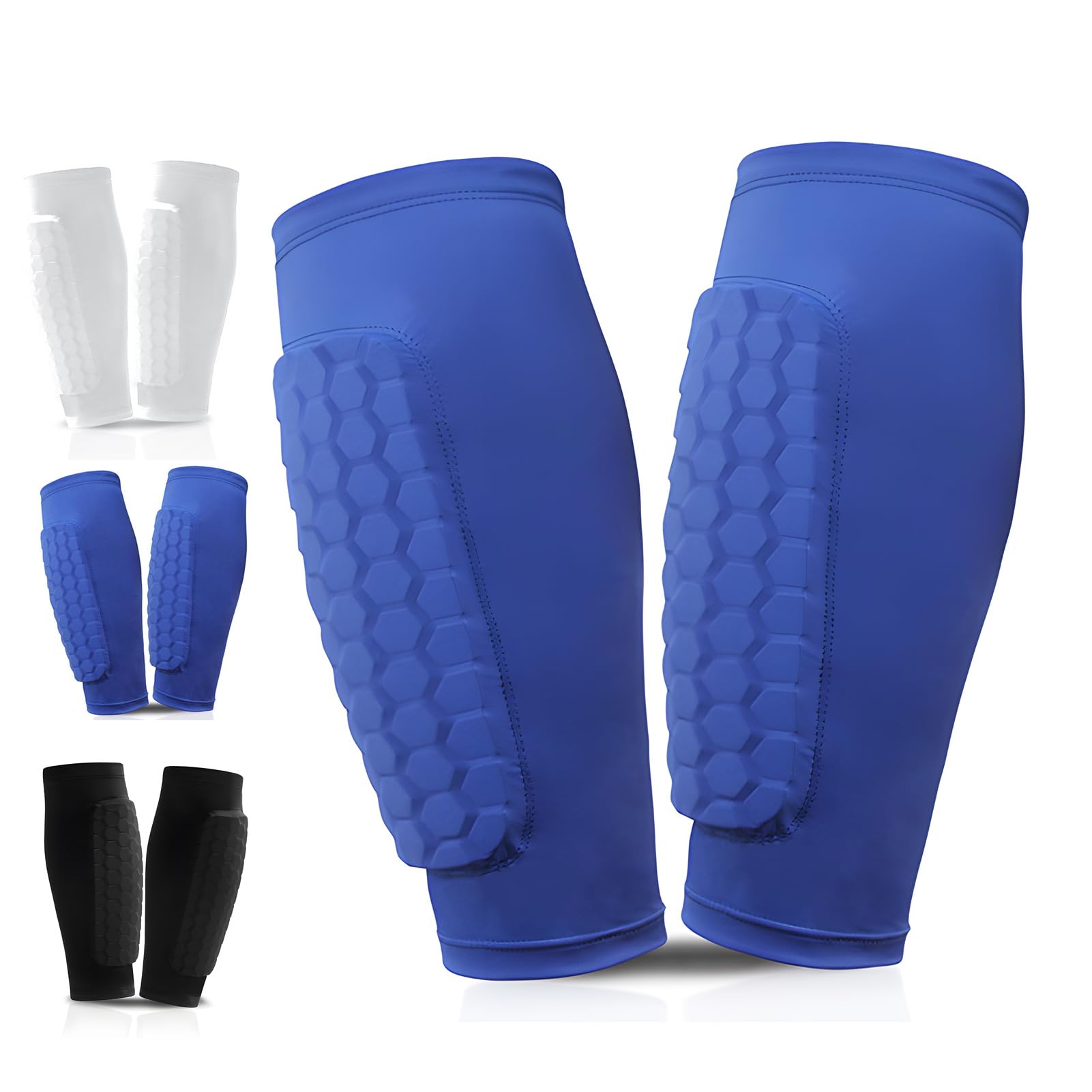 Sharelove Soccer Shin Guards Kids, Practical Protector Football Shin Pads with Breathable Elastic Honeycomb Pads, Thickened and Enlarged Shin Defender Shin Guards Sleeves for Kid Adult