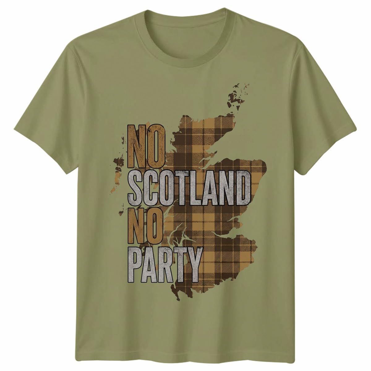 ATTAR APPAREL No Scotland No Party Unisex Football T Shirt Scottish Flag Soccer Fans Navy Gold Scotland Slogan Graphic Tee Unisex L — image 1