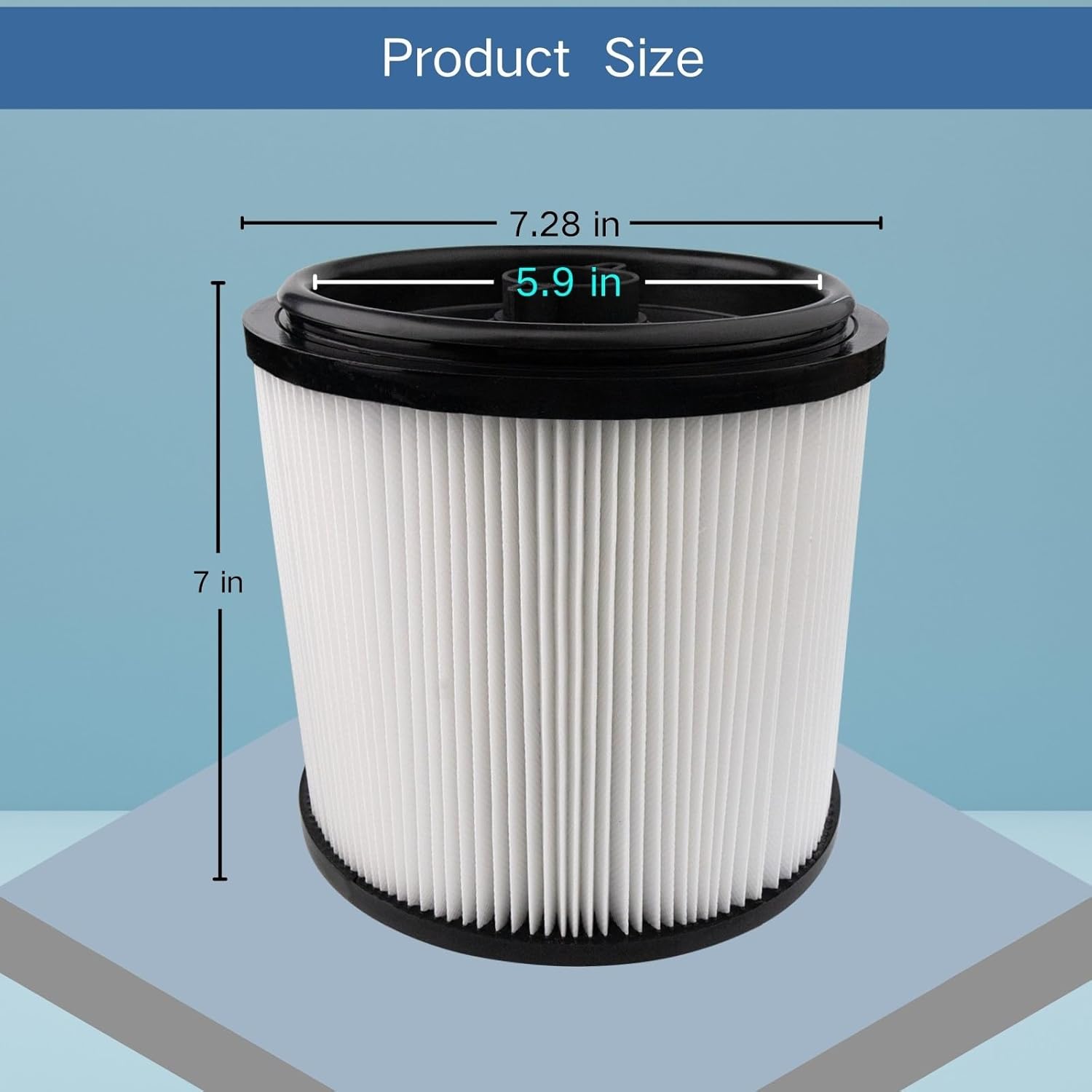 2-Pack Replacement HEPA Filter Compatible with RYOBI RY40WD01, 40V 10 Gallon Wet Dry Vacuum Cleaner, Large Cartridge Filter for Part # A32RF07