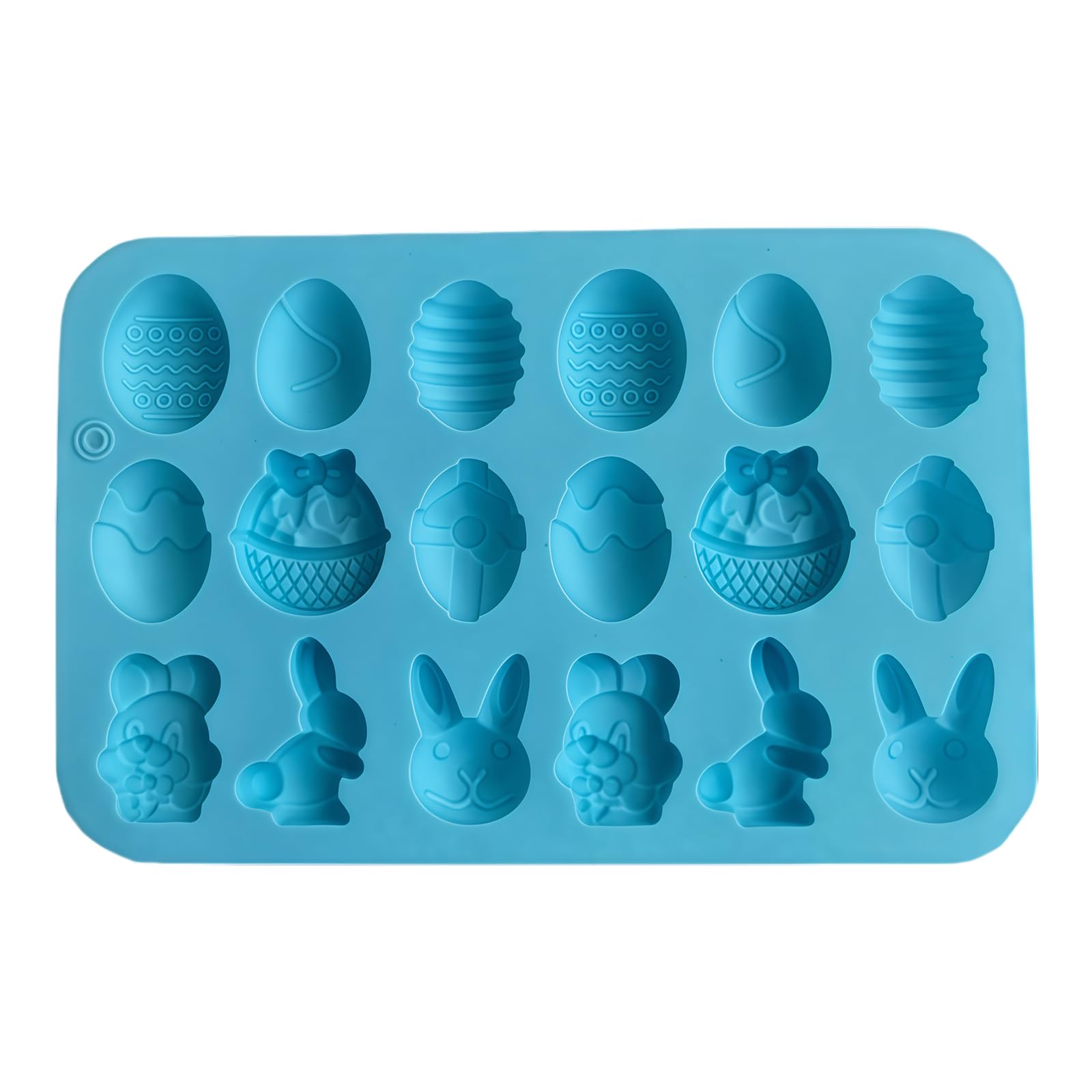 ATRYG 18 Cavity Easters Bunnies Eggs Chocolate Silicones Mold for Baking Food Grade Easy Releases Design
