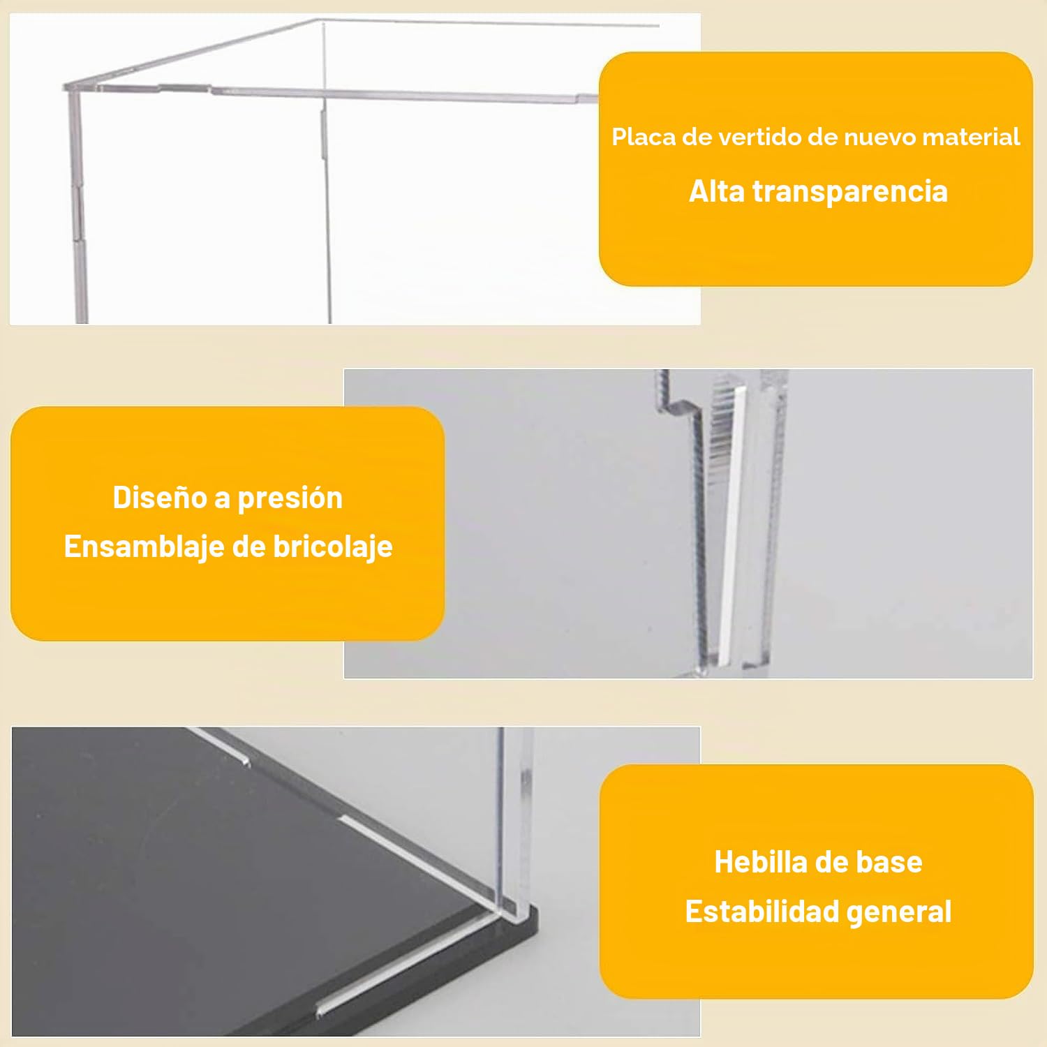 TOP-VIGOR Vitrina Transparente De Acrílico – 30 x 15 x 10cm Caja De Protección Antipolvo para Montar – Cubo Expositor para Figuras Juguetes Objetos De Colección Almacenamiento En Casa