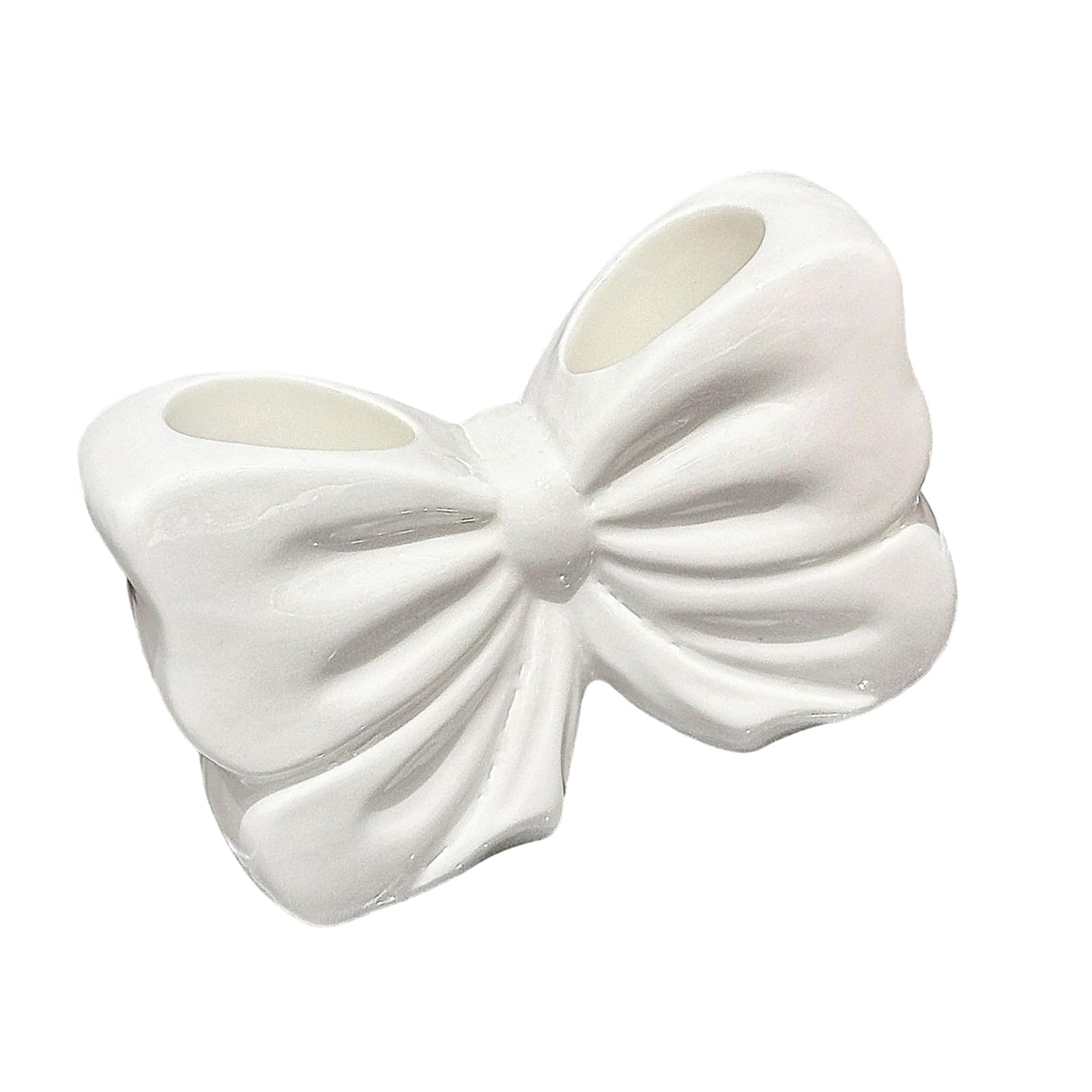 hogtnd Stylish Ceramic Toothbrush Holder, Beautiful Bowknot Design for Bathroom Countertops Accessories Ceramic Toothbrush Holder