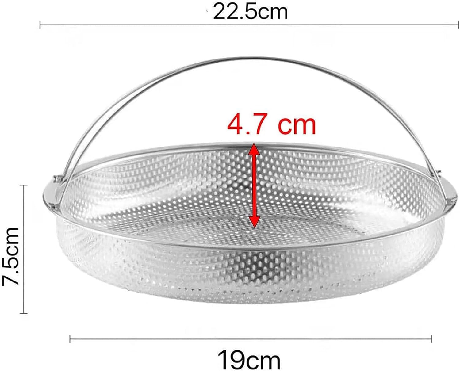 Stainless Steel Steamer Basket with Handle, 8.8 Inch Steaming Net with a Frame for Food Steaming (silver, medium)