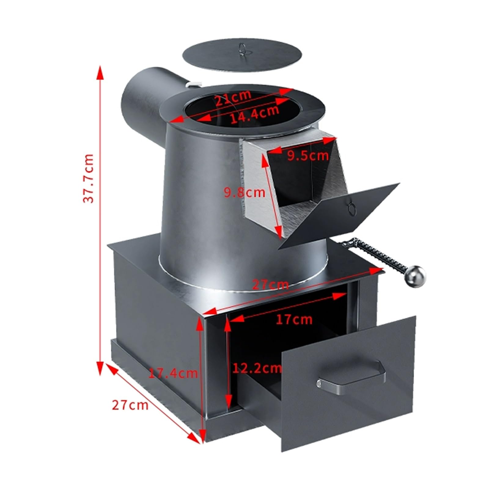 Estufa De LeñA For Interiores, Estufa De Pellets, De Hierro Fundido con Entrada De Combustible Ampliada, Compatible con MúLtiples Combustibles SóLidos