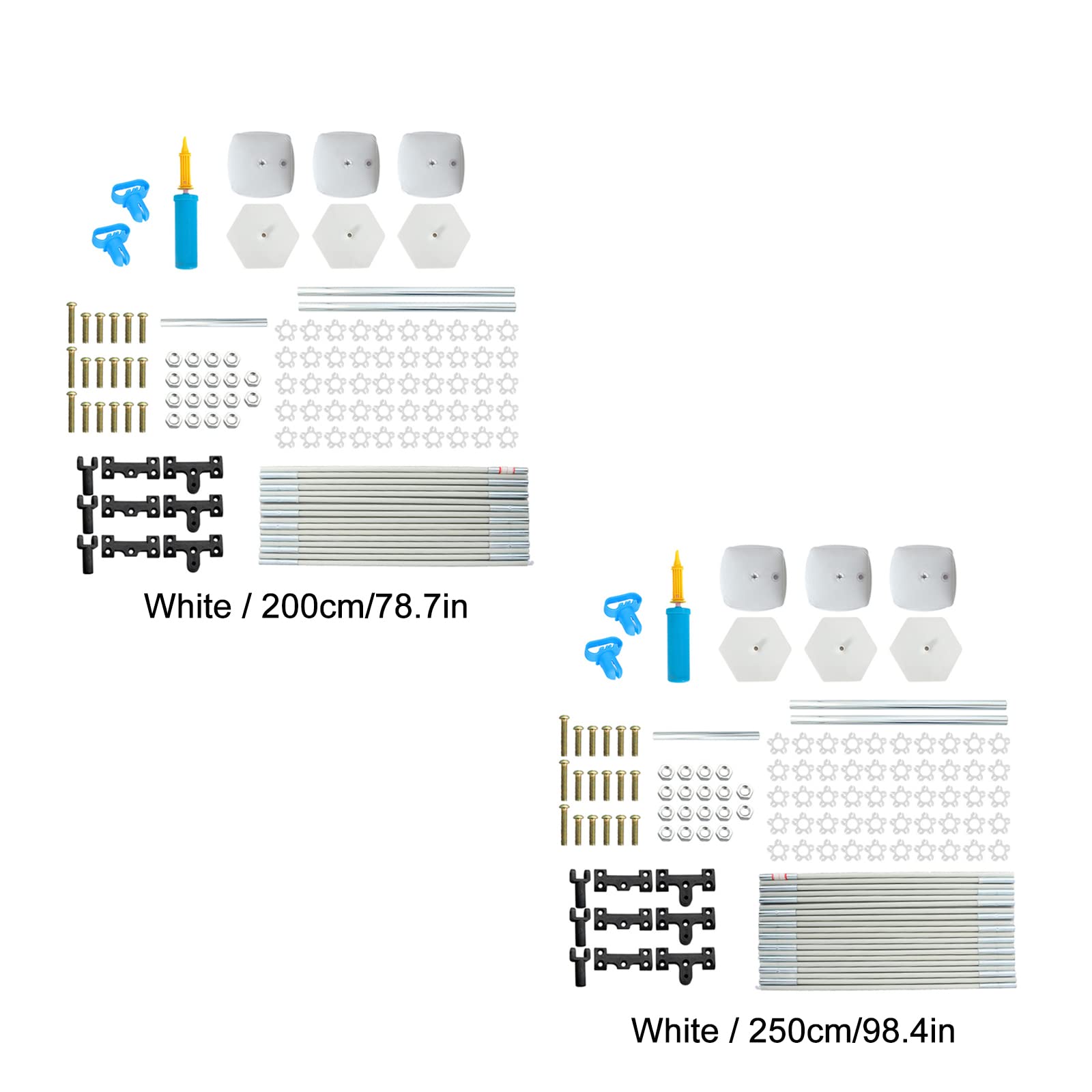 Fyearfly Zestaw okrągłych łuków ślubnych o średnicy 2 m z podstawą torby na wodę, pręty z włókna węglowego do dekoracji na zewnątrz i na imprezę, stojak na kwiaty na wieczór panieński, urodziny