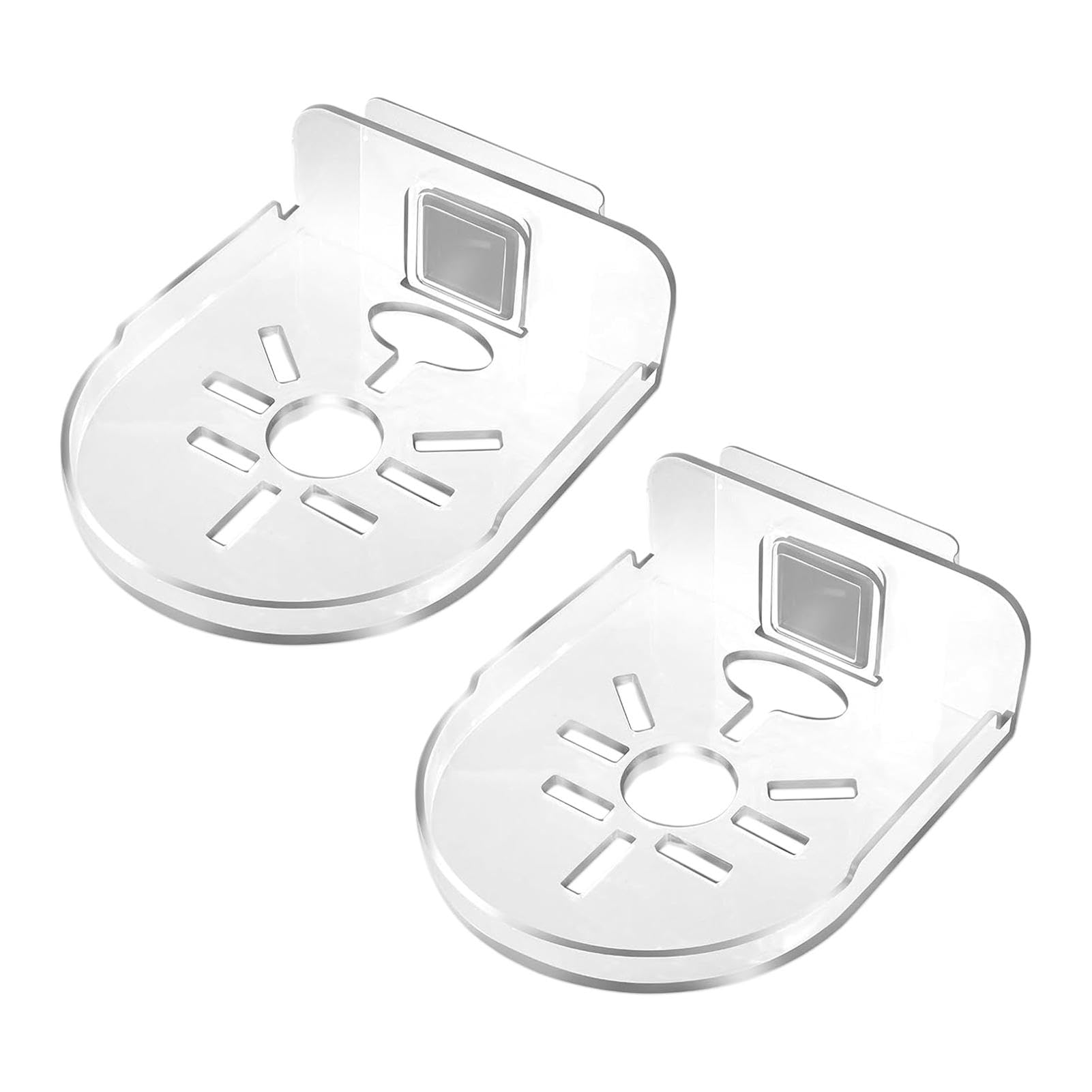 2 Pack Universal Wall Mount Camera Bracket - Adhesive Security Shelf Without Drilling - Transparent Acrylic Stand Tray for Indoor Use