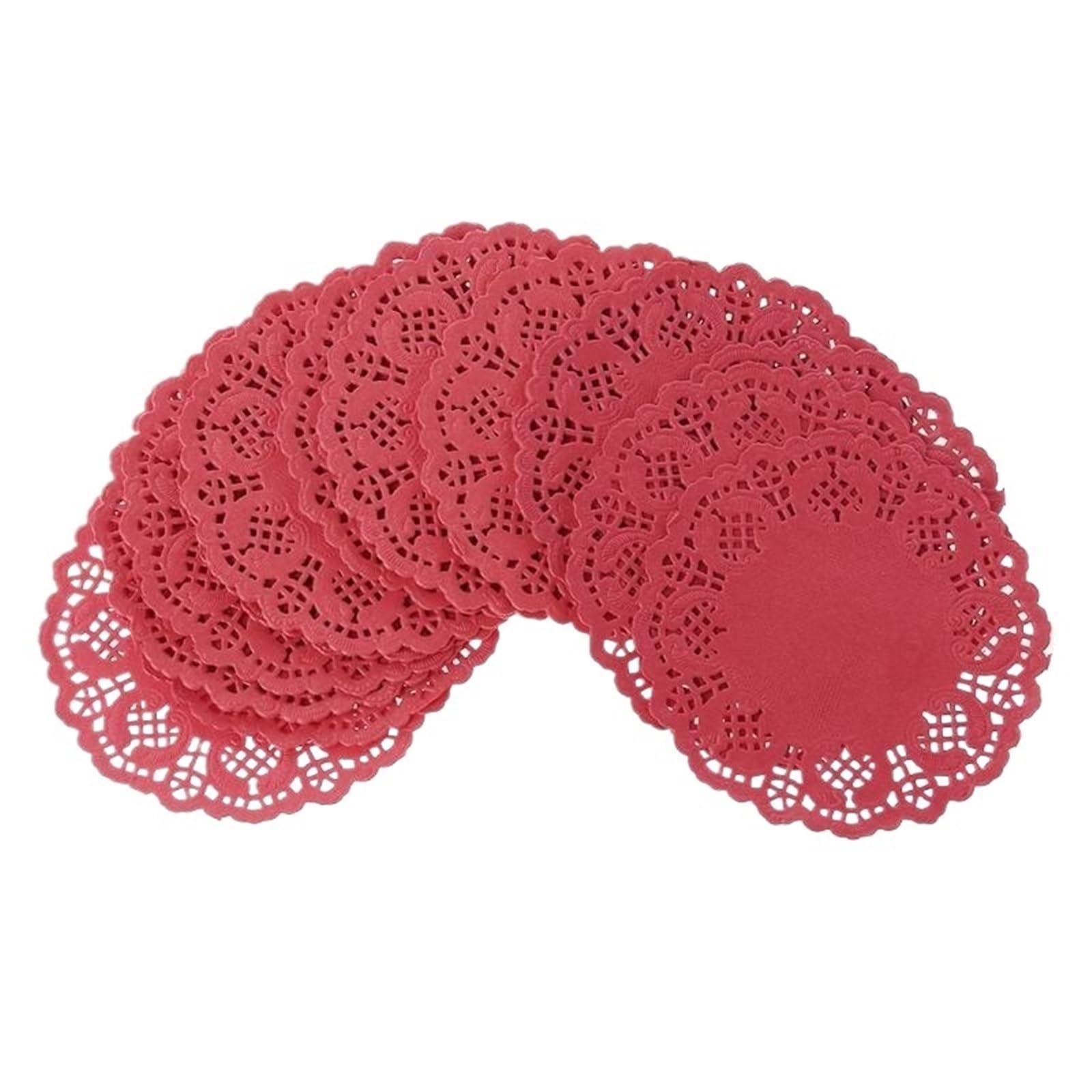 xulvoz Paper Doilies 600pcs 3.5" Diameter Vintage Napkin Pads Hollowed Lace Paper Mat doily Crafts DIY Scrapbooking Wedding Decoration For Cakes Desserts