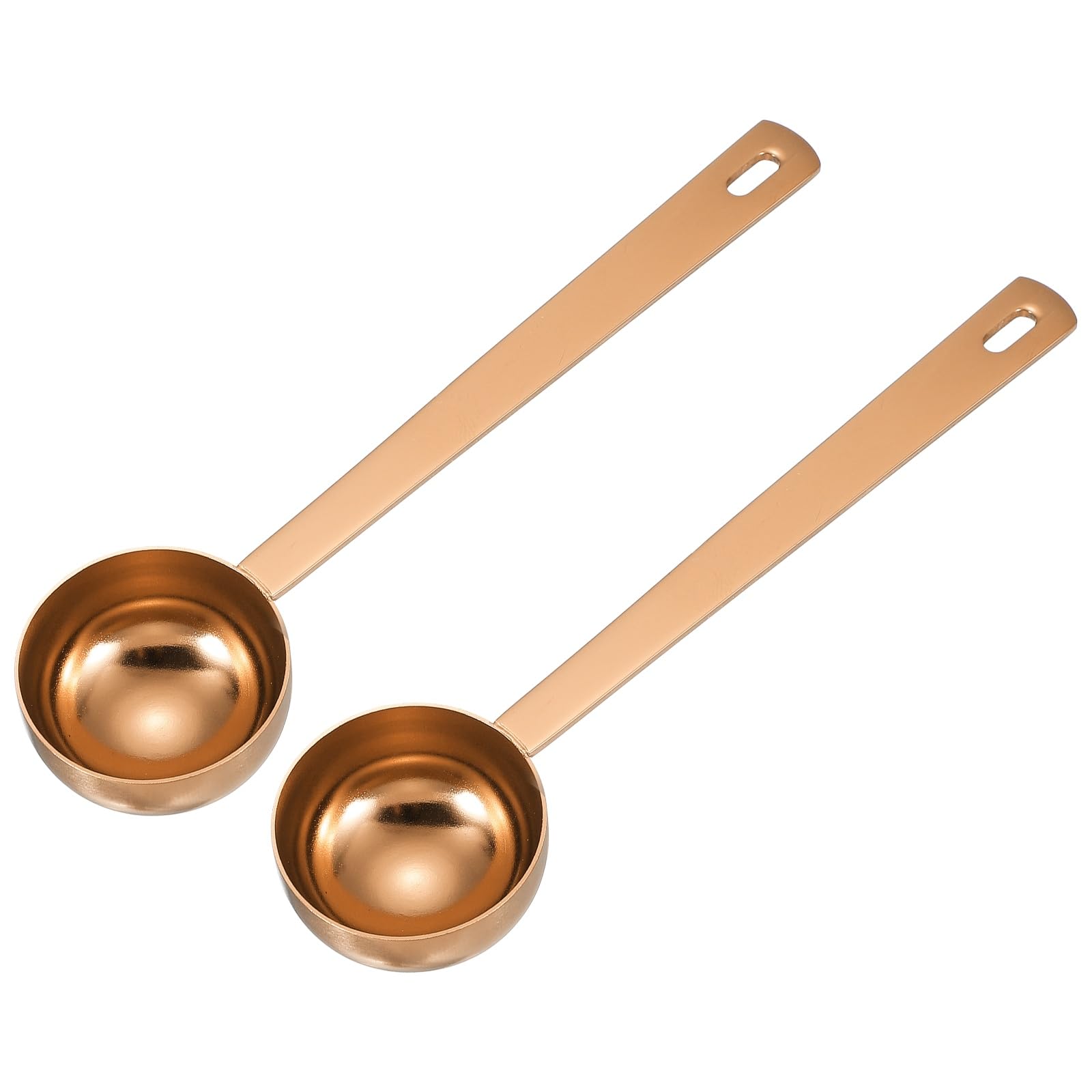 sourcing map 2Pcs Measuring Spoon, 25ml Long Handle Table Scoop Rose Gold