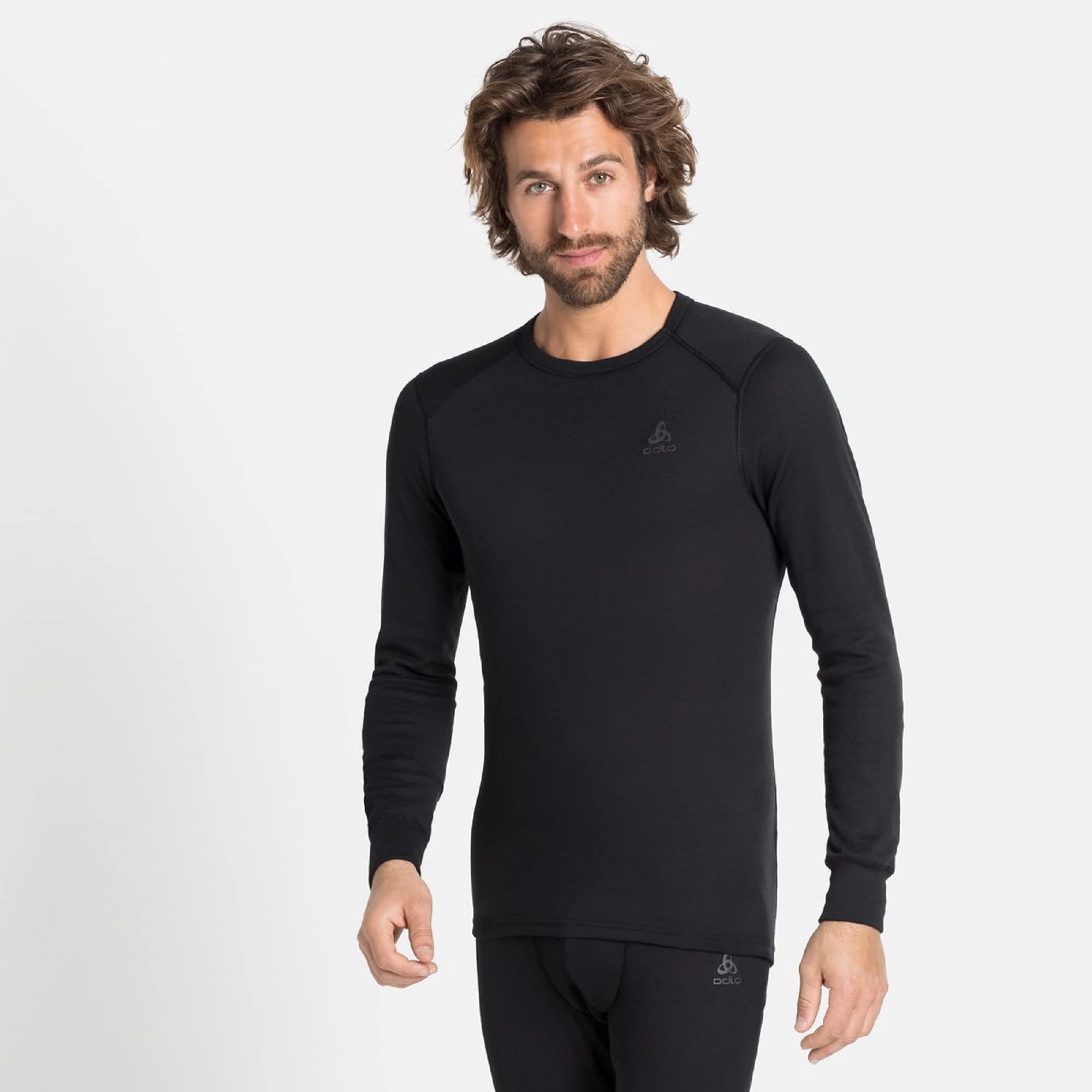 Odlo Herren Funktionsunterwäsche Lange Hose Active X-WARM ECO, Black, L & Herren Funktionsunterwäsche Langarm Shirt Active WARM ECO, Black, L