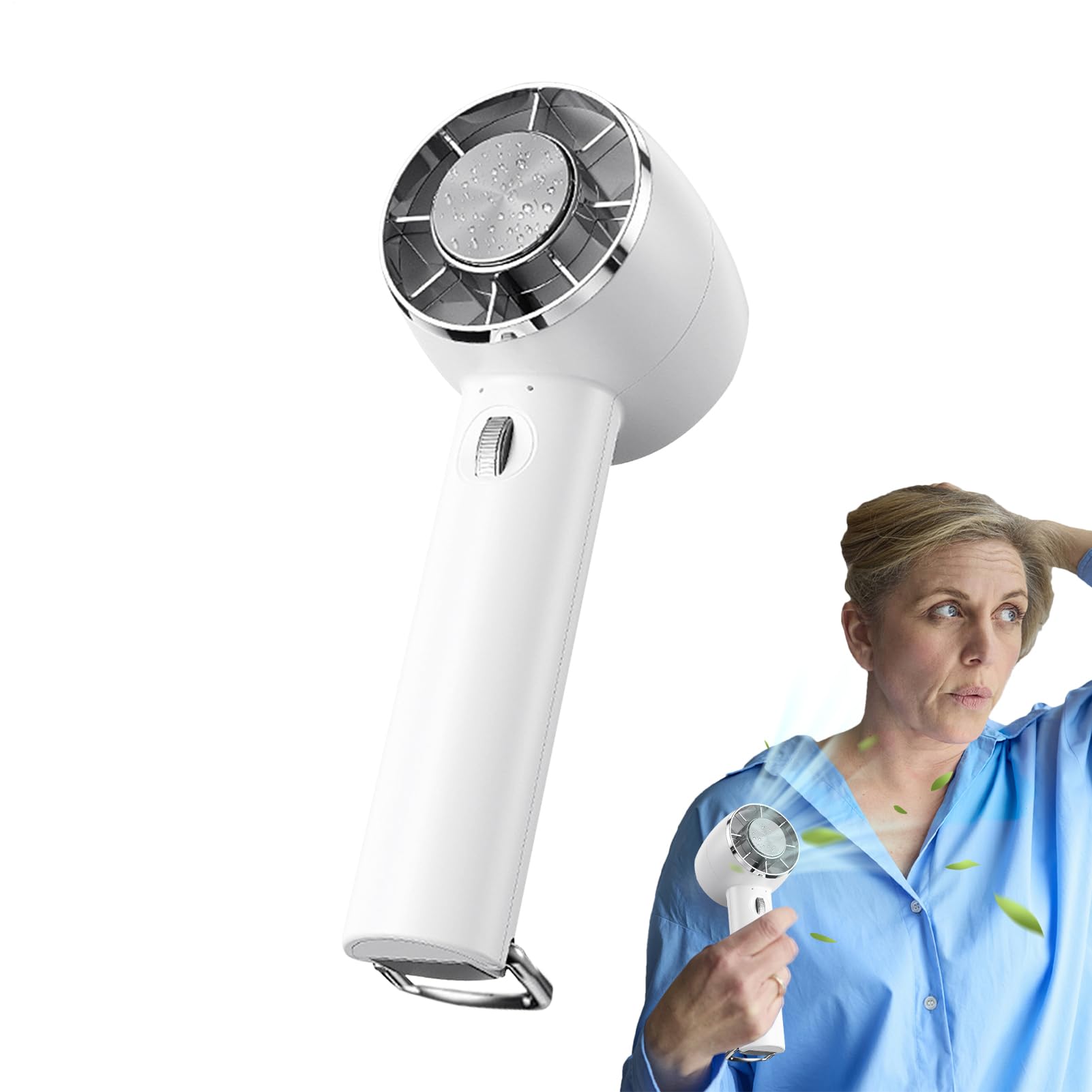 Ventilador portátil con compresa fría para aliviar el calor al instante en tus viajes