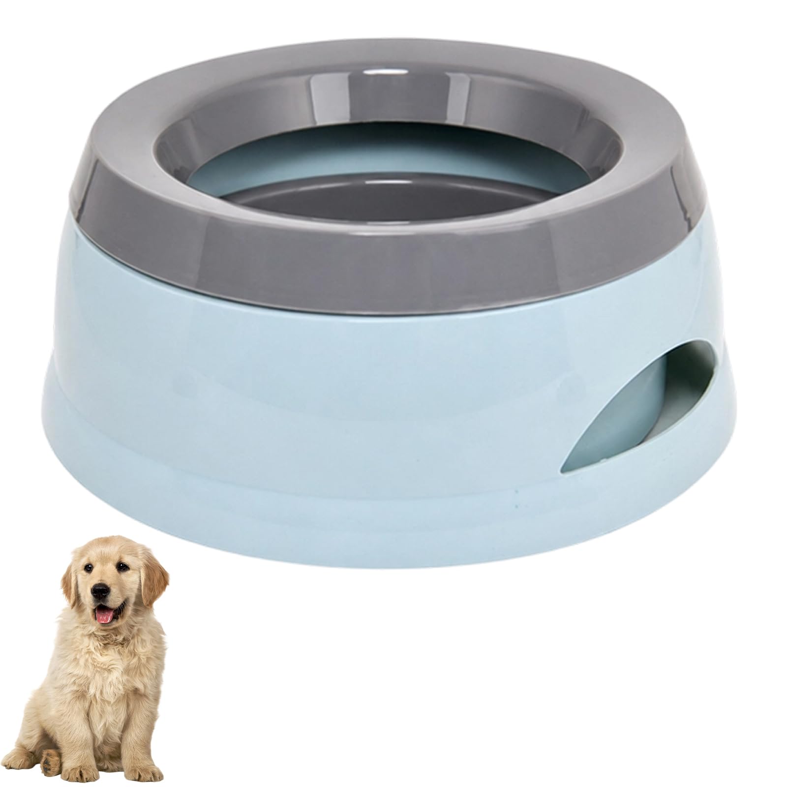 Anti-Overflow Slow Drinking Dog Bowl, Portable Travel Dog Water Bowl